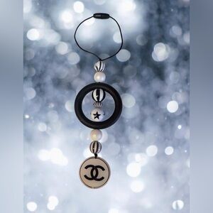 Handmade Chic Black and White Beaded Car Charm